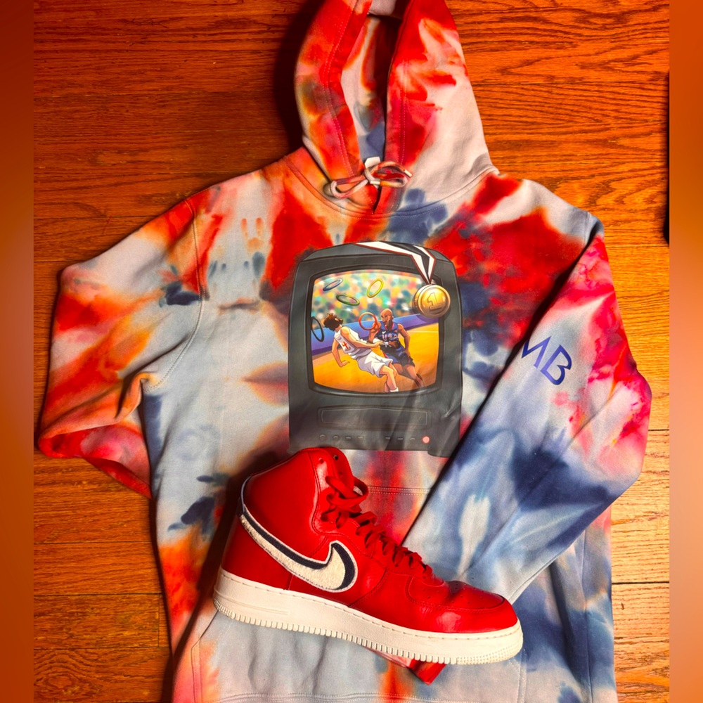Original design, hand dyed artist collaboration piece: “Kobelympics”